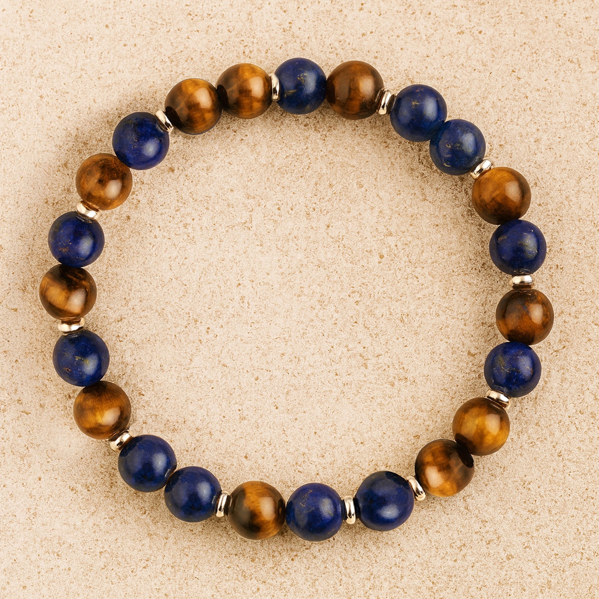 Bracelet "Lâcher-Prise" Oeil de tigre et Lapis lazuli