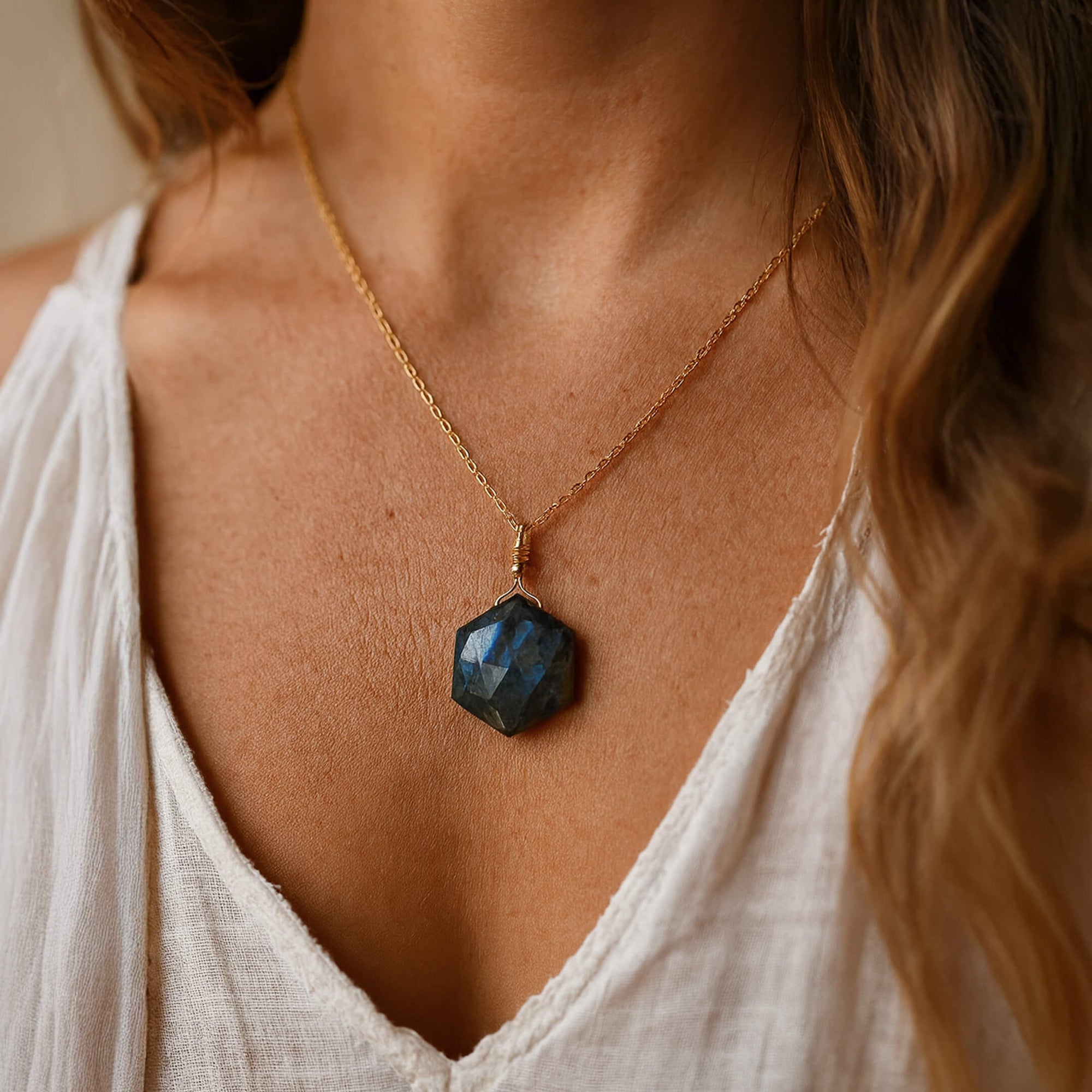 Pendentif "Étoile Gardienne" - Lapis Lazuli ou Labradorite