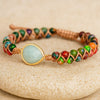 Bracelet Tressé "Éclat Tranquille" en Jaspe & Amazonite - - L'Arbre des Chakras
