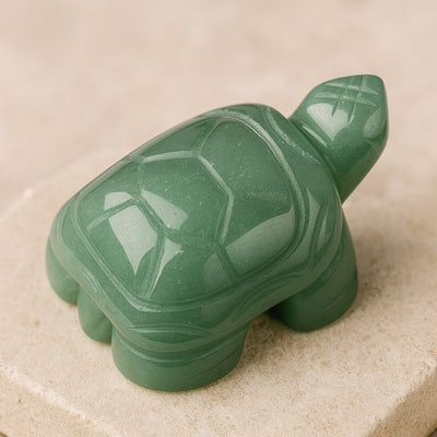 Animal Totem Tortue en Pierre Naturelle - Aventurine Verte - L'Arbre des Chakras