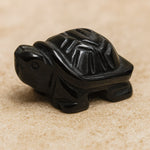 Animal Totem Tortue en Pierre Naturelle - Obsidienne Noire - L'Arbre des Chakras