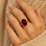 Bague Ajustable "Abondance" en Grenat - - L'Arbre des Chakras
