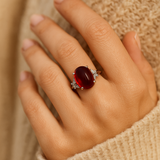 Bague Ajustable "Abondance" en Grenat - - L'Arbre des Chakras