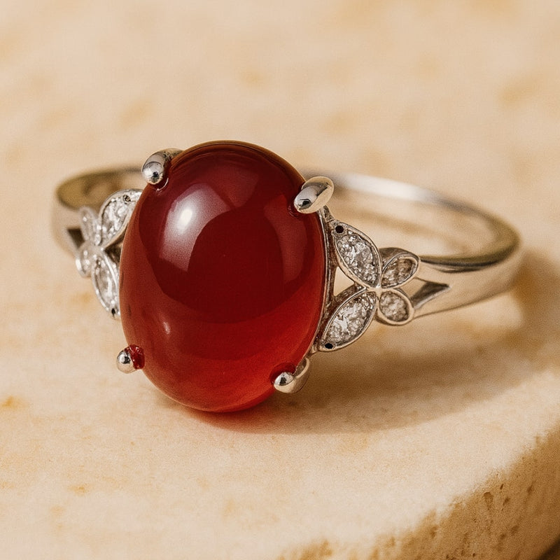 Bague Ajustable "Abondance" en Grenat - - L'Arbre des Chakras