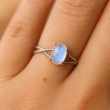 Bague Ajustable "Clarté de l’Âme" en Pierre de Lune - - L'Arbre des Chakras