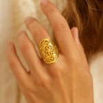 Bague Ajustable "Fleur de Mandala" - - L'Arbre des Chakras