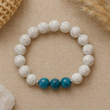 Bracelet "Amincissement" en Apatite & Howlite - 17cm - L'Arbre des Chakras