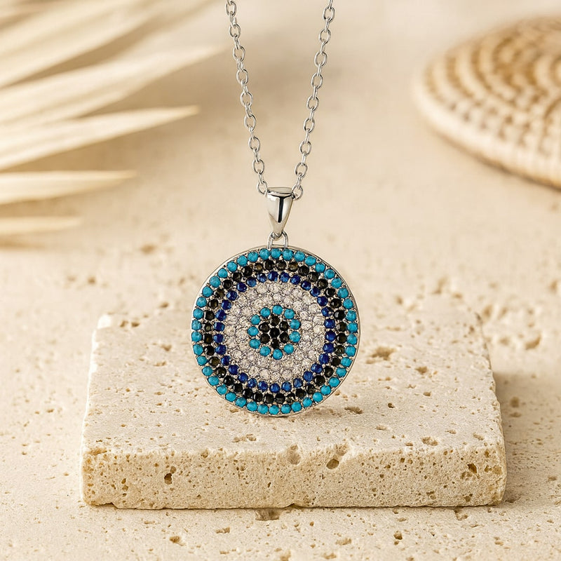 Parure Symbolique "Contre le Mauvais Œil" en Argent - - L'Arbre des Chakras