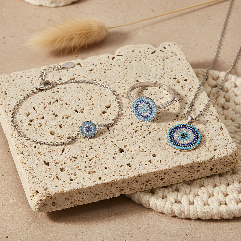 Parure Symbolique "Contre le Mauvais Œil" en Argent