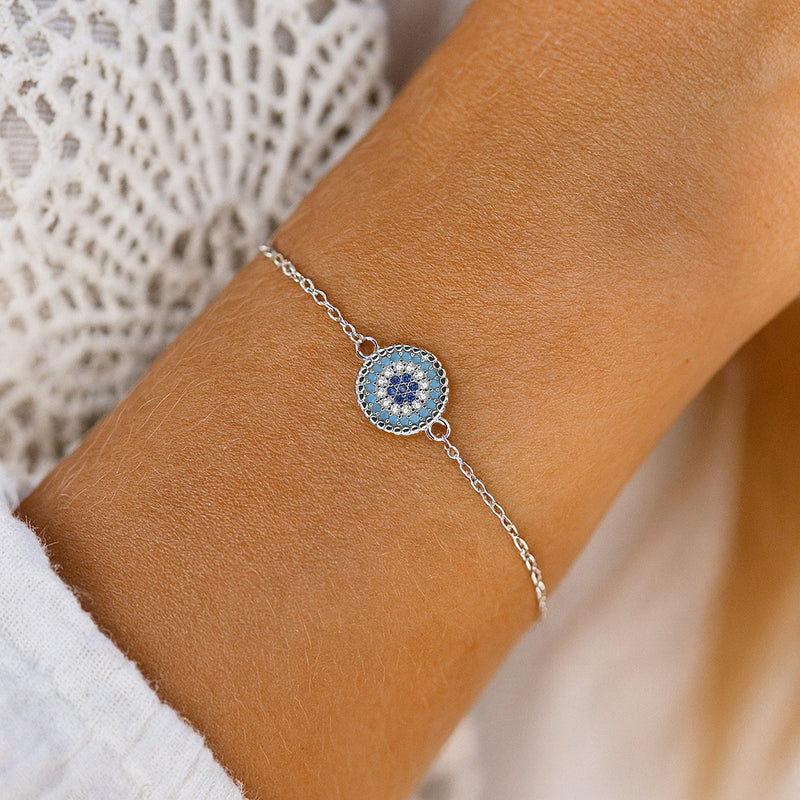 Parure Symbolique "Contre le Mauvais Œil" en Argent - - L'Arbre des Chakras