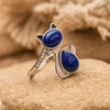 Bague Ajustable "Chat" en Lapis Lazuli -  - L'Arbre des Chakras