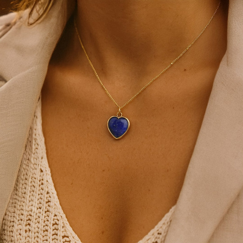 Pendentif Coeur en Pierre Naturelle - - L'Arbre des Chakras