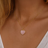 Pendentif Coeur en Pierre Naturelle - - L'Arbre des Chakras