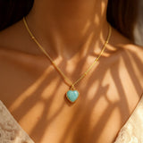 Pendentif Coeur en Pierre Naturelle - - L'Arbre des Chakras