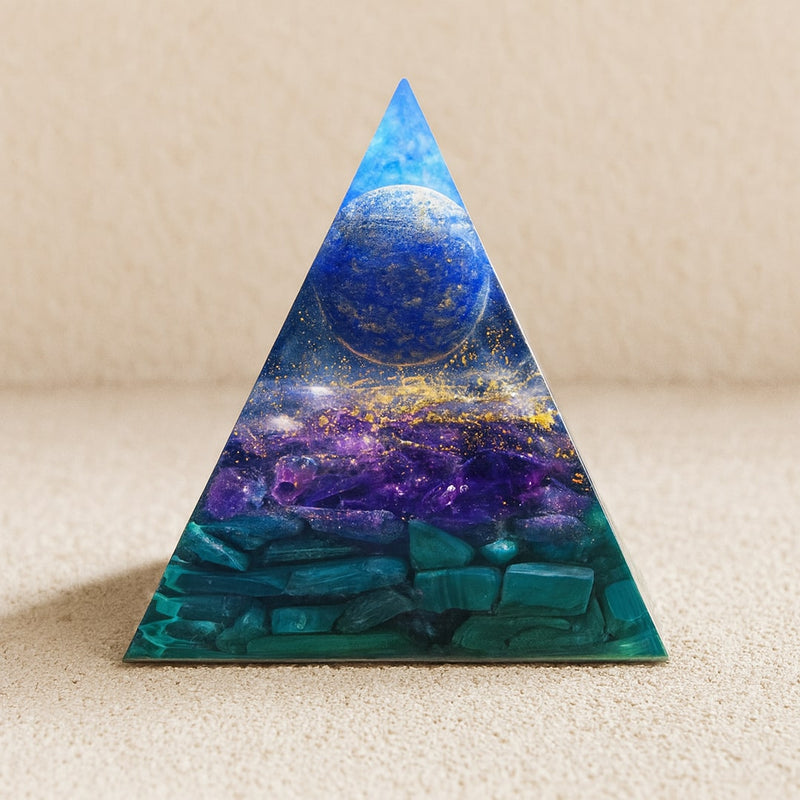 Orgonite "Kâli" en Lapis Lazuli, Améthyste & Malachite - - L'Arbre des Chakras
