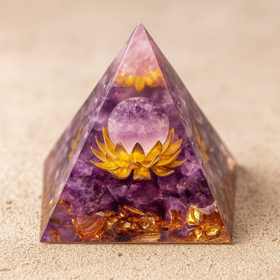 Orgonite "Lotus Divin" en Améthyste