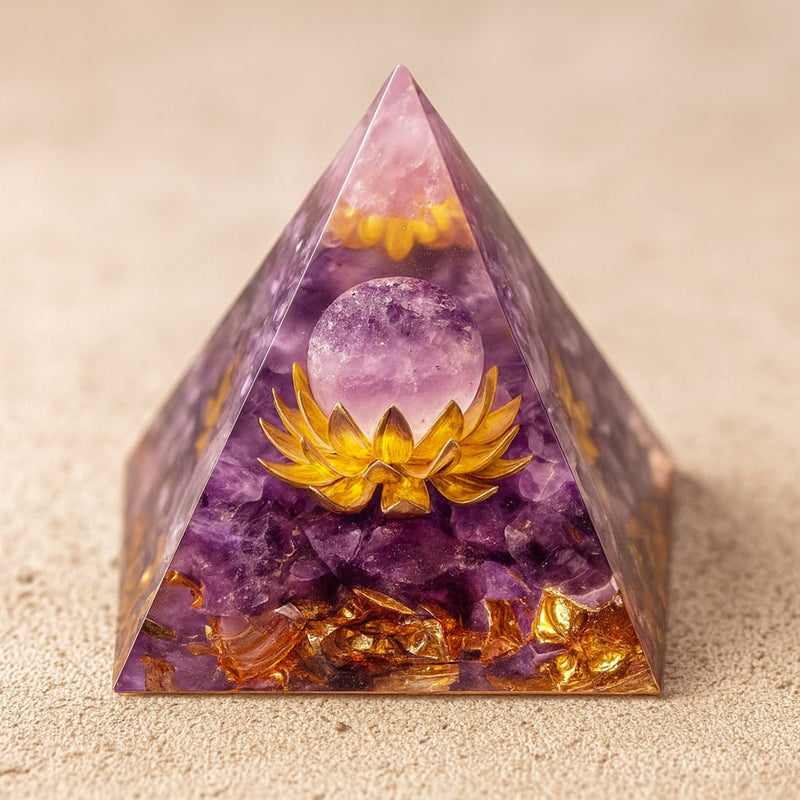 Orgonite "Lotus Divin" en Améthyste