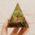 Orgonite "Surya - Arbre du Bonheur" en Oeil de Tigre & Péridot