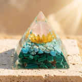 Orgonite "Lotus d’Harmonie" en Quartz Rose, Turquoise & Malachite - - L'Arbre des Chakras