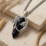 Pendentif "Dragon" en Pierre Naturelle - Onyx Noir - L'Arbre des Chakras