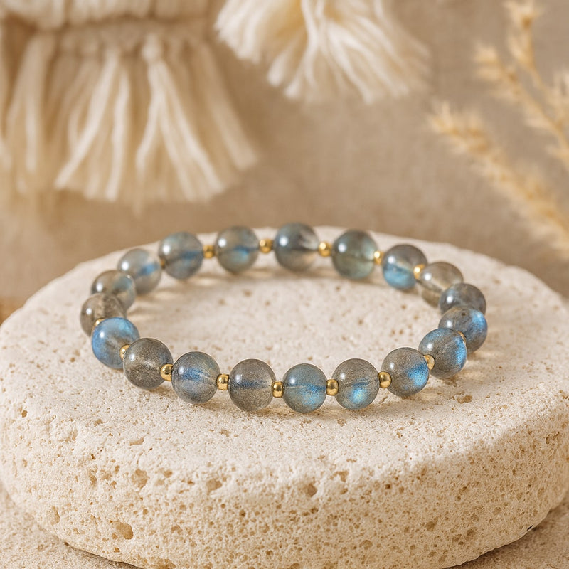 Bracelet Duo "Clarté & Protection" en Labradorite - - L'Arbre des Chakras