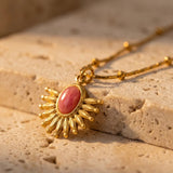 Collier "Rayon de Tendresse" en Rhodonite - - L'Arbre des Chakras