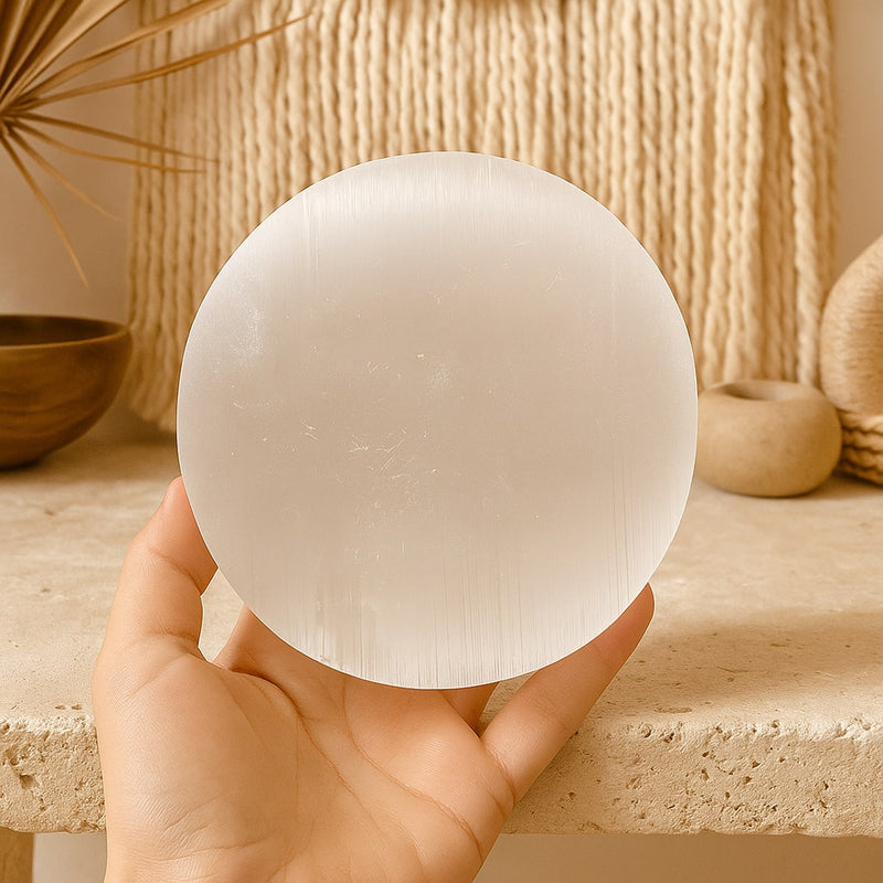 Plaque de Rechargement en Sélénite Fleur de Vie