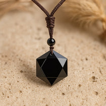 Pendentif "Étoile" en Obsidienne Noire - - L'Arbre des Chakras