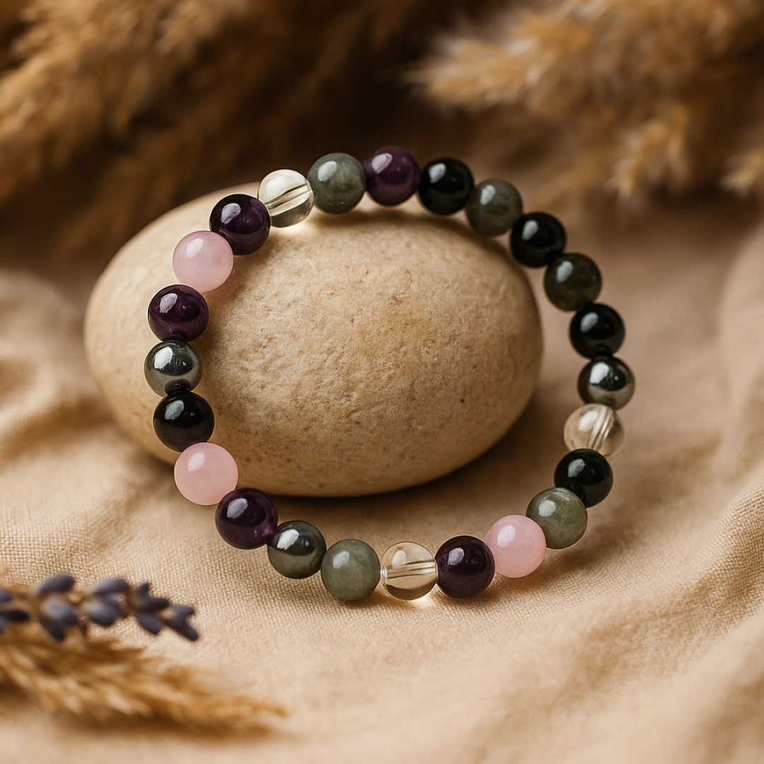 Bracelet "Haute Vibration" en Pierres Naturelles - - L'Arbre des Chakras