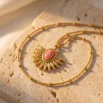 Collier "Rayon de Tendresse" en Rhodonite - - L'Arbre des Chakras