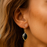 Boucles d'Oreilles Feuilles de l'Arbre en Pierre Naturelle - - L'Arbre des Chakras
