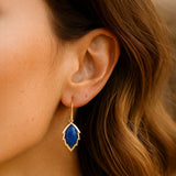 Boucles d'Oreilles Feuilles de l'Arbre en Pierre Naturelle - - L'Arbre des Chakras