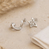 Boucles d'Oreilles "Lune Étoile" en Labradorite & Argent - - L'Arbre des Chakras