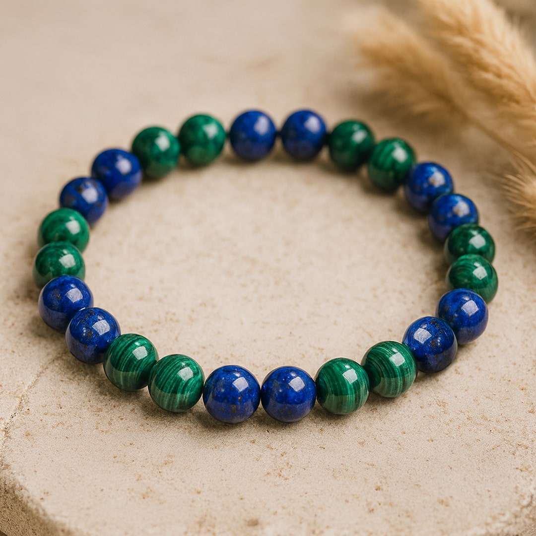 Bracelet "Bien-Être Émotionnel" en Lapis Lazuli & Malachite