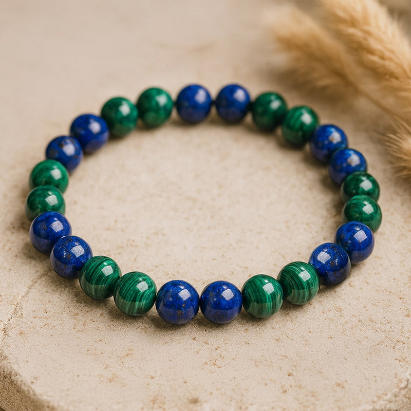 Bracelet "Bien-Être Émotionnel" en Lapis Lazuli & Malachite