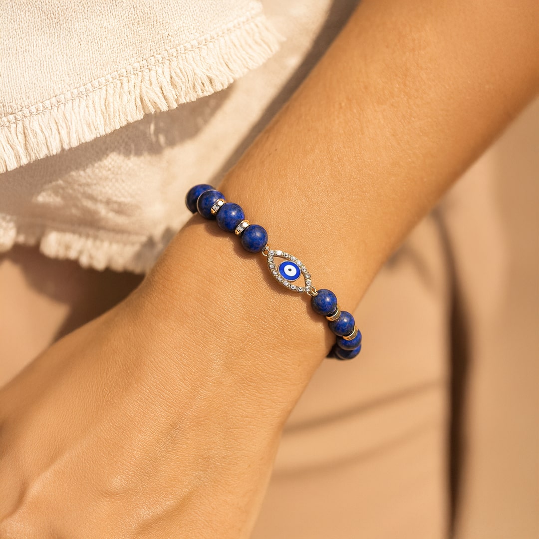Bracelet "Regard de Vérité" en Lapis Lazuli - - L'Arbre des Chakras