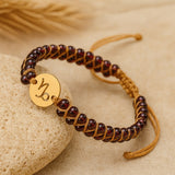 Bracelet Tressé "12 Constellations" en Pierres Naturelles - Capricorne - Grenat - L'Arbre des Chakras