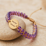 Bracelet Tressé "12 Constellations" en Pierres Naturelles - Verseau - Améthyste - L'Arbre des Chakras