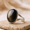 Bague Ajustable "Aura" en Obsidienne Dorée -  - L'Arbre des Chakras