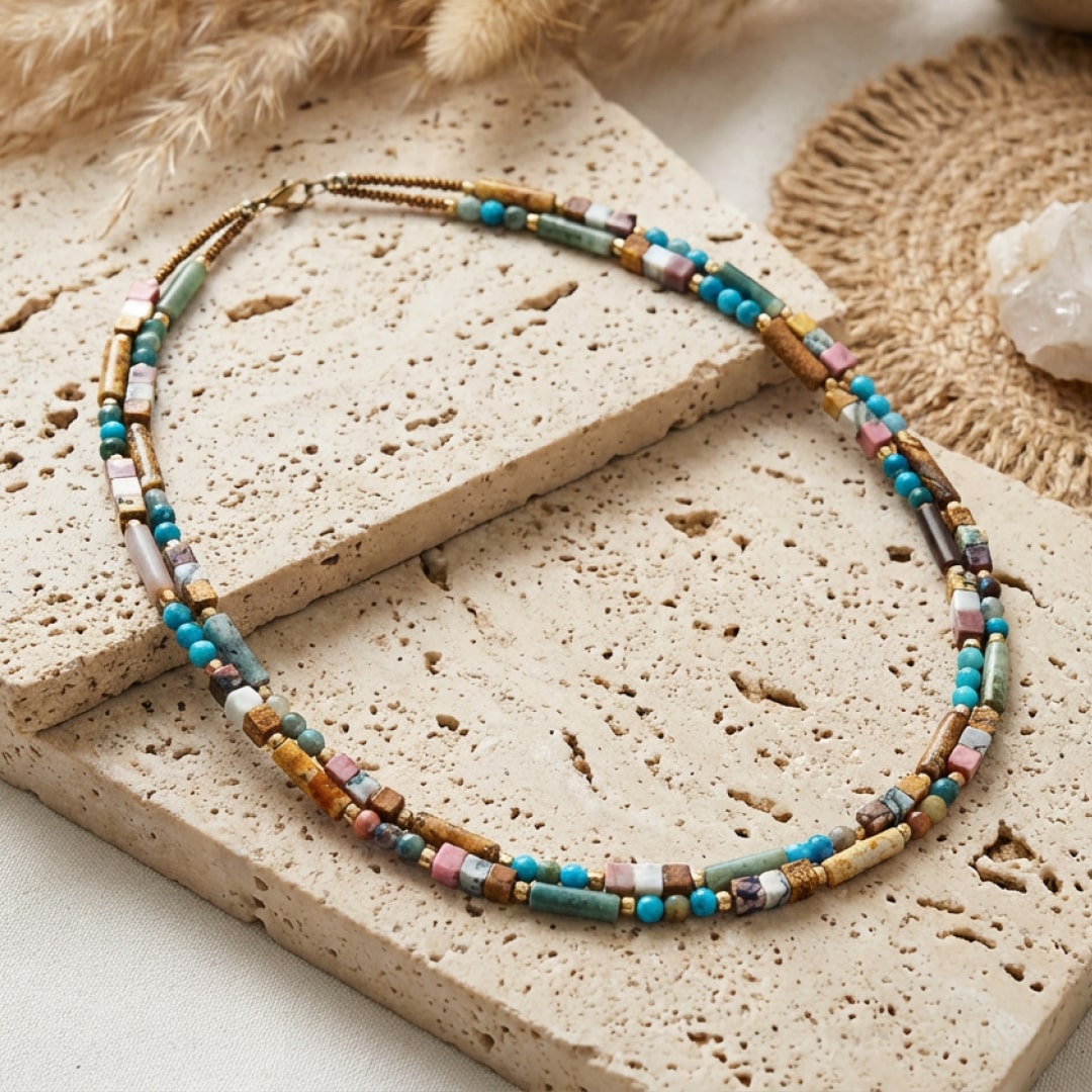 Collier Bohème Chic en Pierres Naturelles
