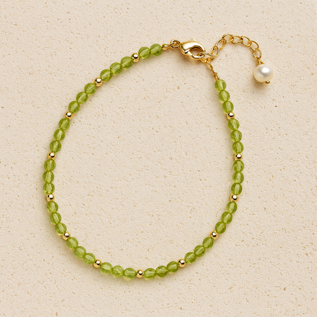 Bracelet Raffiné en Pierres Naturelles Fines - Péridot - L'Arbre des Chakras