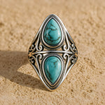 Bague "Echo Protecteur" en Turquoise & Argent - 6 - L'Arbre des Chakras