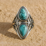 Bague "Echo Protecteur" en Turquoise & Argent - 6 - L'Arbre des Chakras