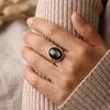 Bague Ajustable "Aura" en Obsidienne Dorée -  - L'Arbre des Chakras