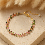 Bracelet Élégant en Tourmaline Multicolore - - L'Arbre des Chakras