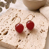 Boucles d’Oreilles "Élan & Sérénité" en Agate Rouge - - L'Arbre des Chakras