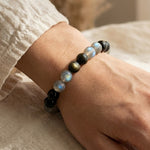 Bracelet "Refuge Spirituel" en Labradorite & Obsidienne Dorée - - L'Arbre des Chakras