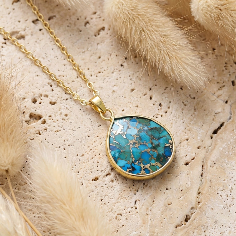 Pendentif "Eau Céleste" en Turquoise