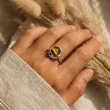 Bague Ajustable "Shakti" en Oeil de Tigre - - L'Arbre des Chakras
