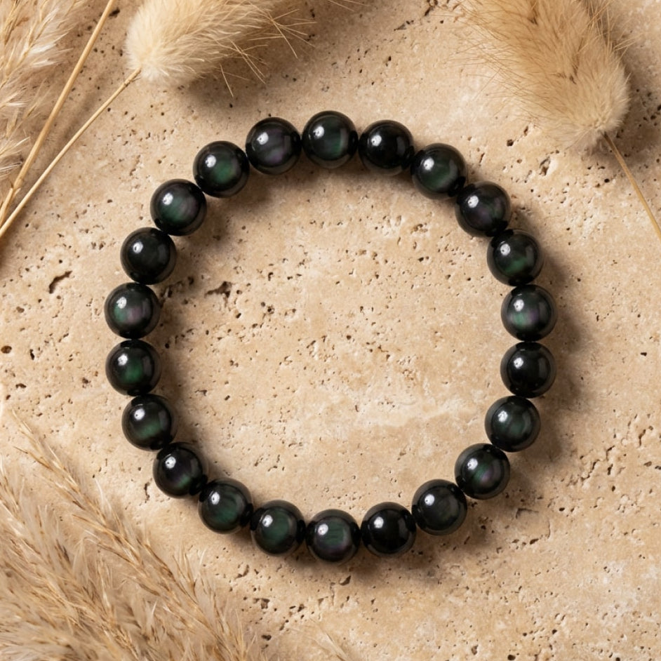 Bracelet "Guidance" en Obsidienne Œil Céleste - - L'Arbre des Chakras